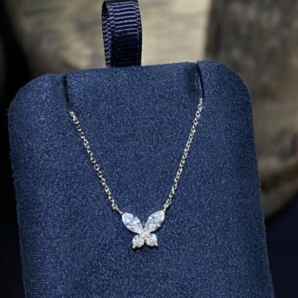 S925 sterling silver diamond zircon butterfly necklace - Picture 3 of 4